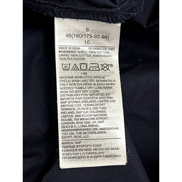 GAP Navy Blue One Shoulder A-line Side Zipper Eyelet Detail Midi Dress Size 6 - Picture 8 of 10